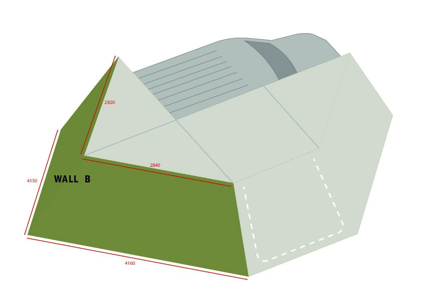 3d version of Driver B wall awning dimensions